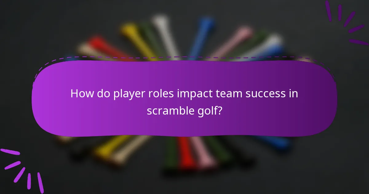 How do player roles impact team success in scramble golf?