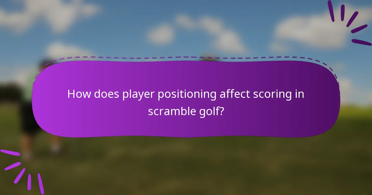 How does player positioning affect scoring in scramble golf?