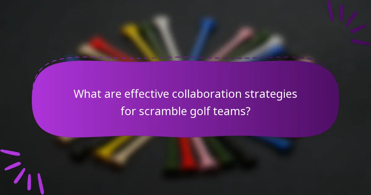 What are effective collaboration strategies for scramble golf teams?