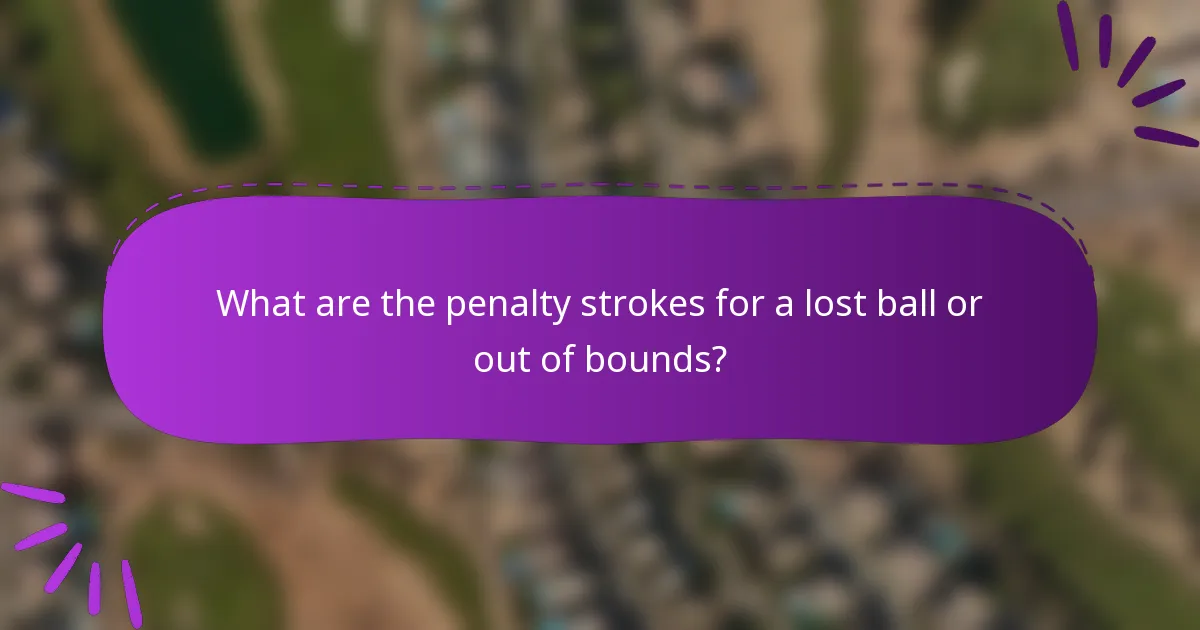 What are the penalty strokes for a lost ball or out of bounds?