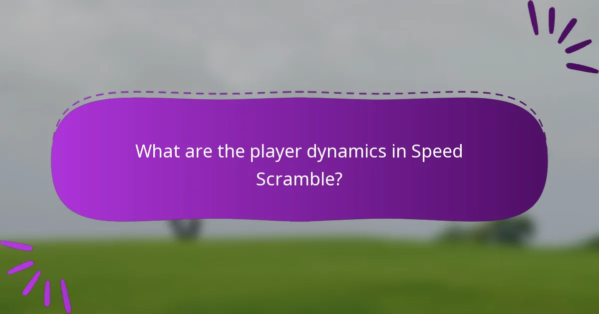 What are the player dynamics in Speed Scramble?