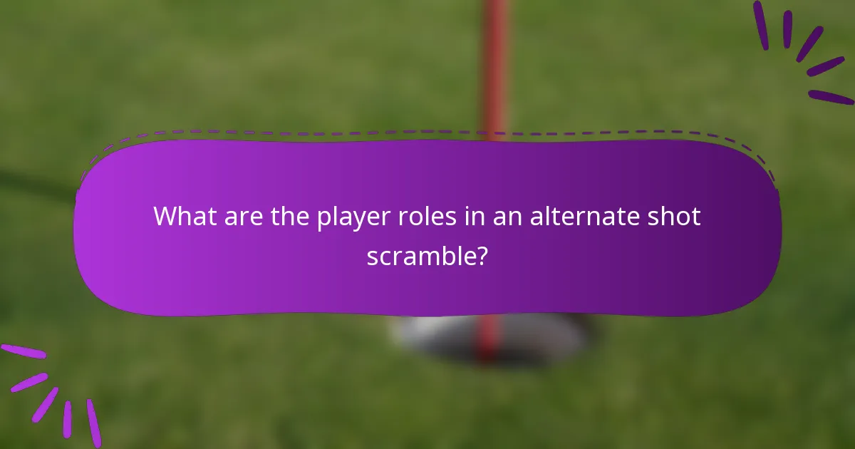 What are the player roles in an alternate shot scramble?