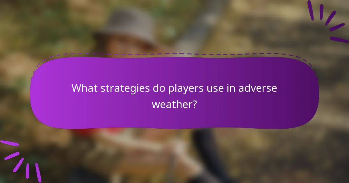 What strategies do players use in adverse weather?