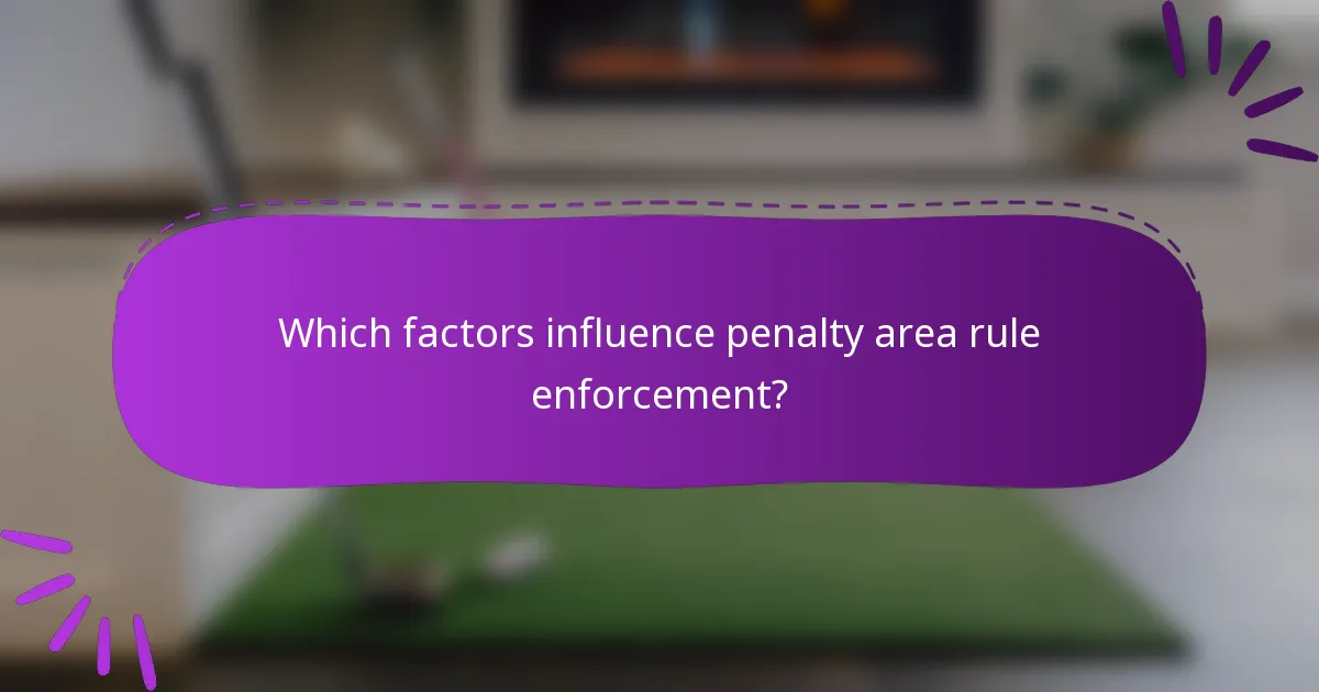Which factors influence penalty area rule enforcement?